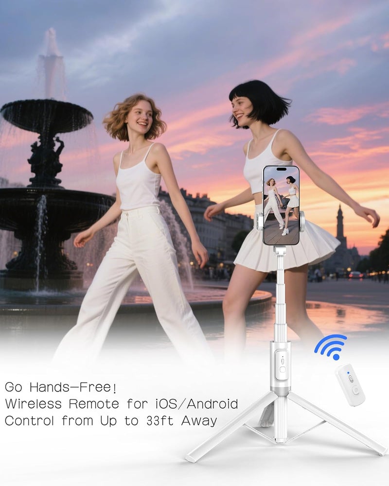 Aklima Selfie Stick Tripod - Tripod for iPhone with Remote, Lightweight Phone Stand for Android, Extendable Phone Tripods Stand Compatible with All Cell Phones for Video Recording/Photo/Live Stream/Vlog - Image 5